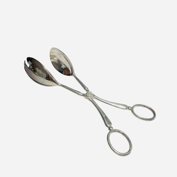 VTG Silver Plate Salad Tongs – Ornate Pastry Server – Elegant Buffet - Picture 11 of 14